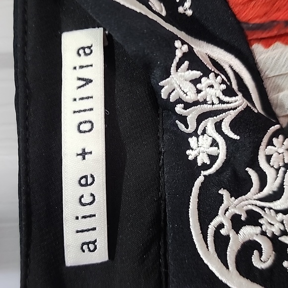 Alice + Olivia katz aysmmertic pleated multi printed Maxi skirt size XL - Picture 7 of 10